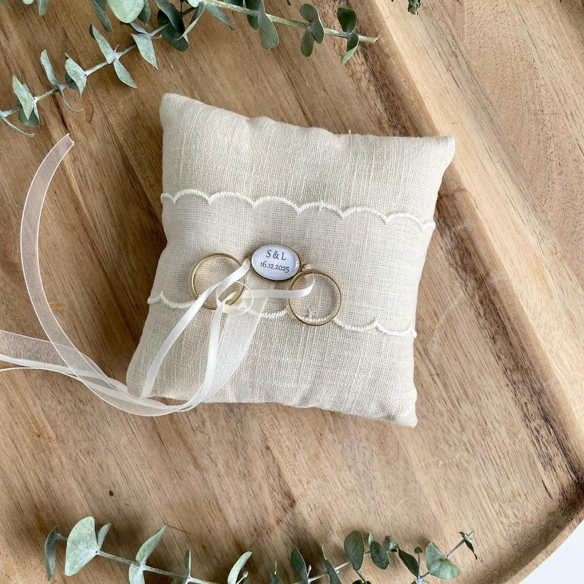 Garter & Ring Pillow Set - Claire
