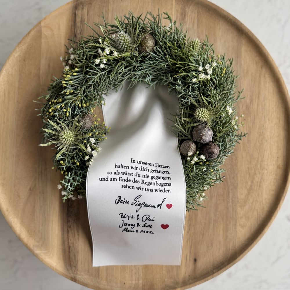 Grabschleife mit eigener Handschrift | 10 cm
