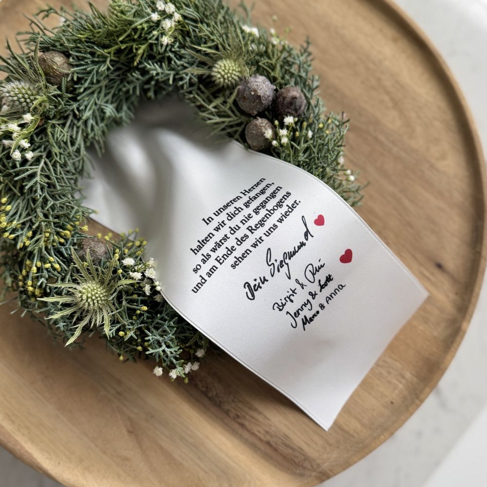 Grabschleife mit eigener Handschrift | 10 cm
