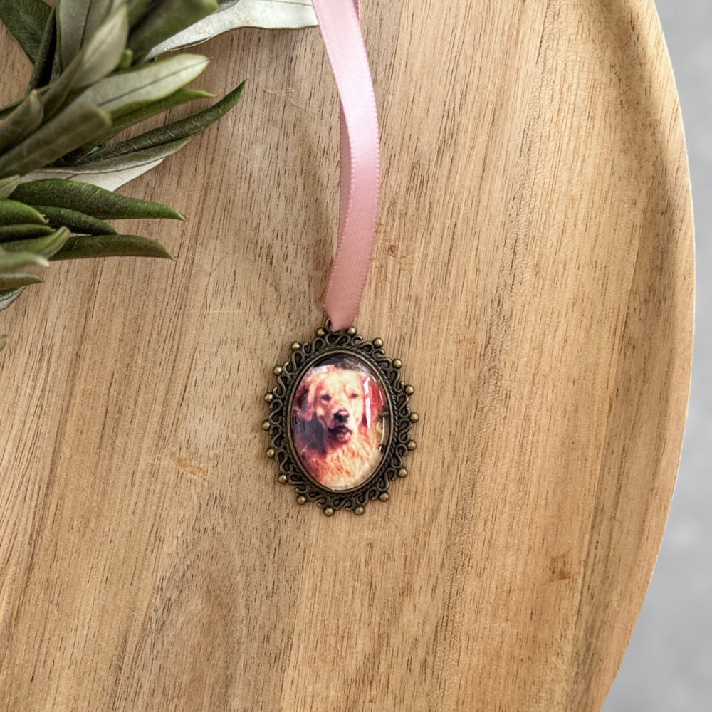 memorial gedenkanhänger für haustiere antikgold