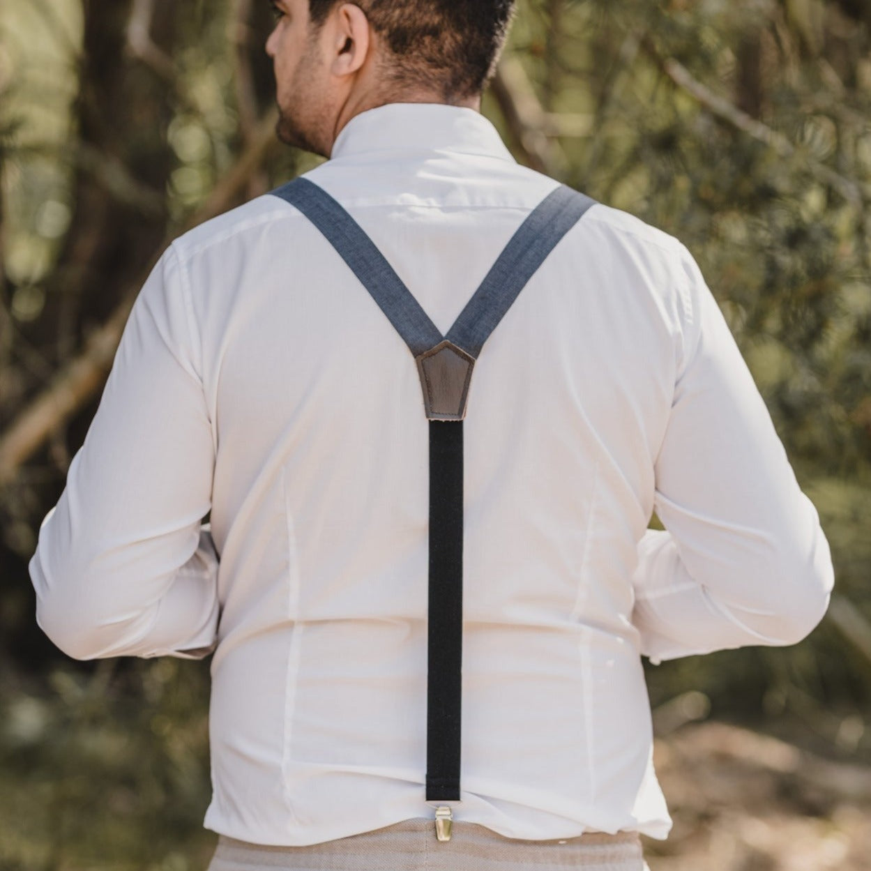 Suspenders Paul natural/beige made of linen fabric