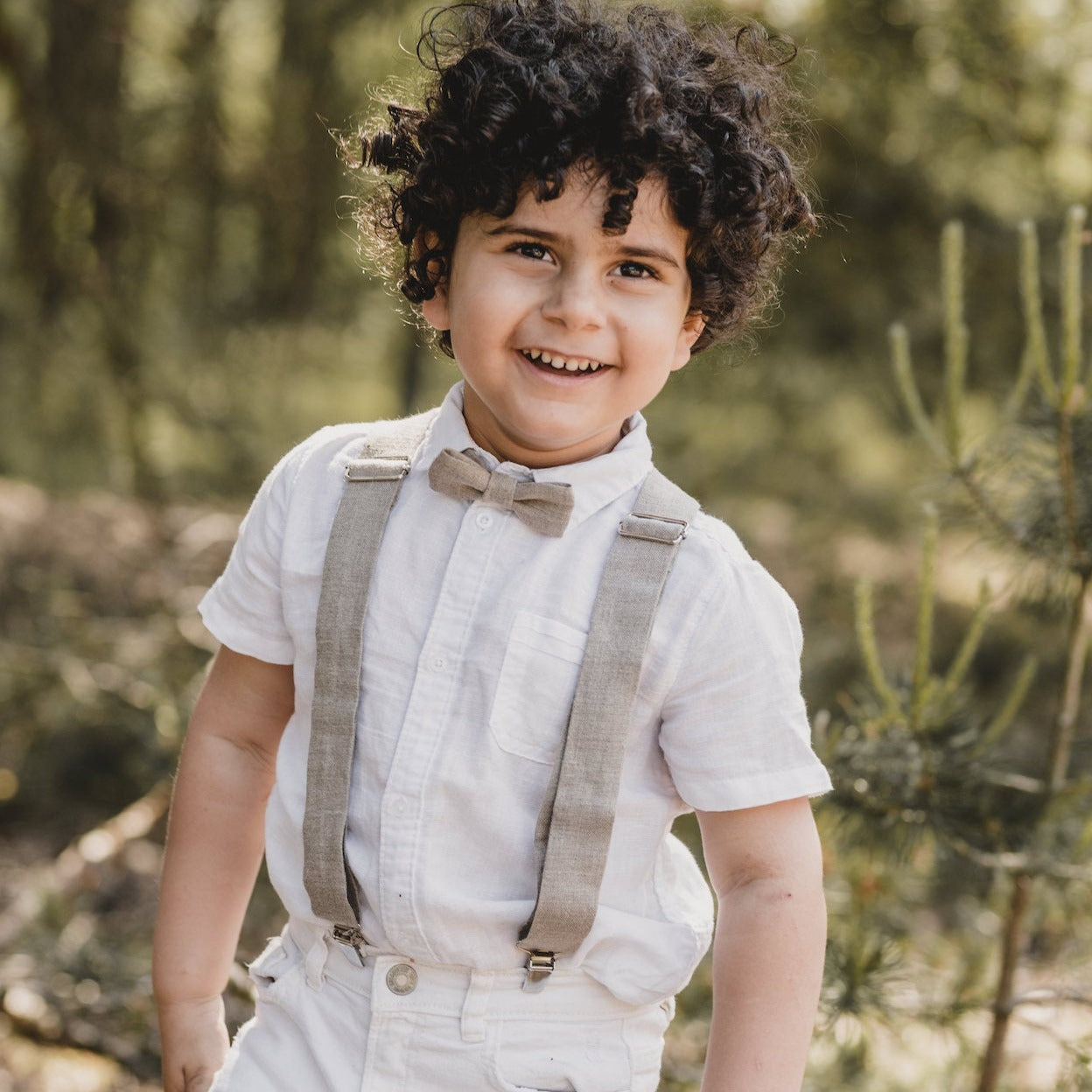 Kinderfliege Natural aus Leinen