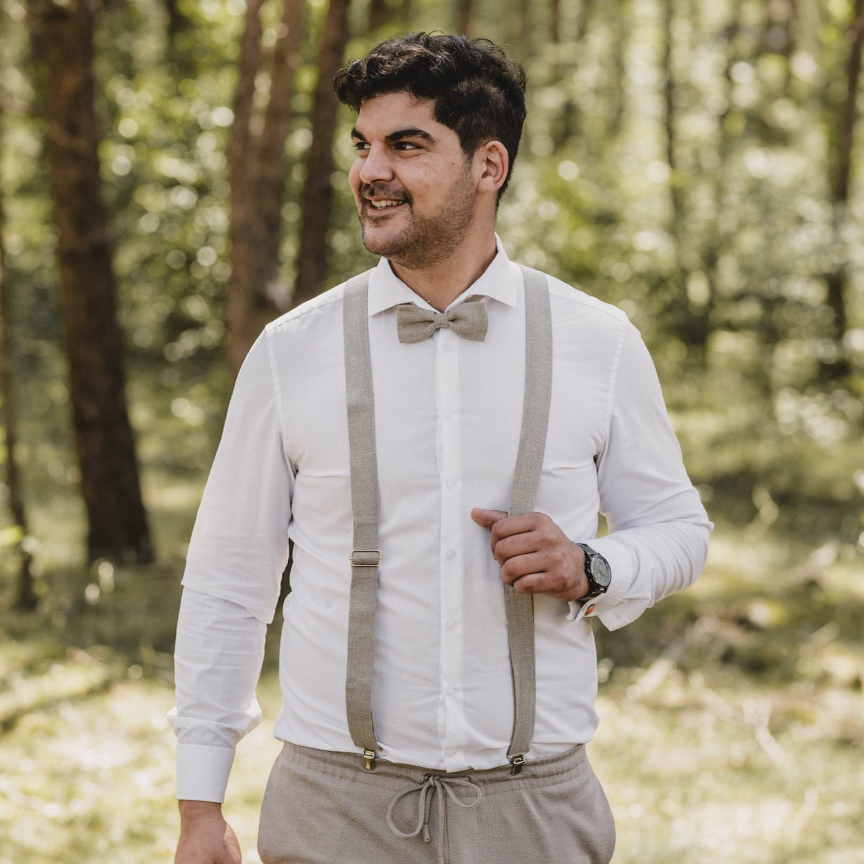 Bow tie Paul Natur/Beige made of linen