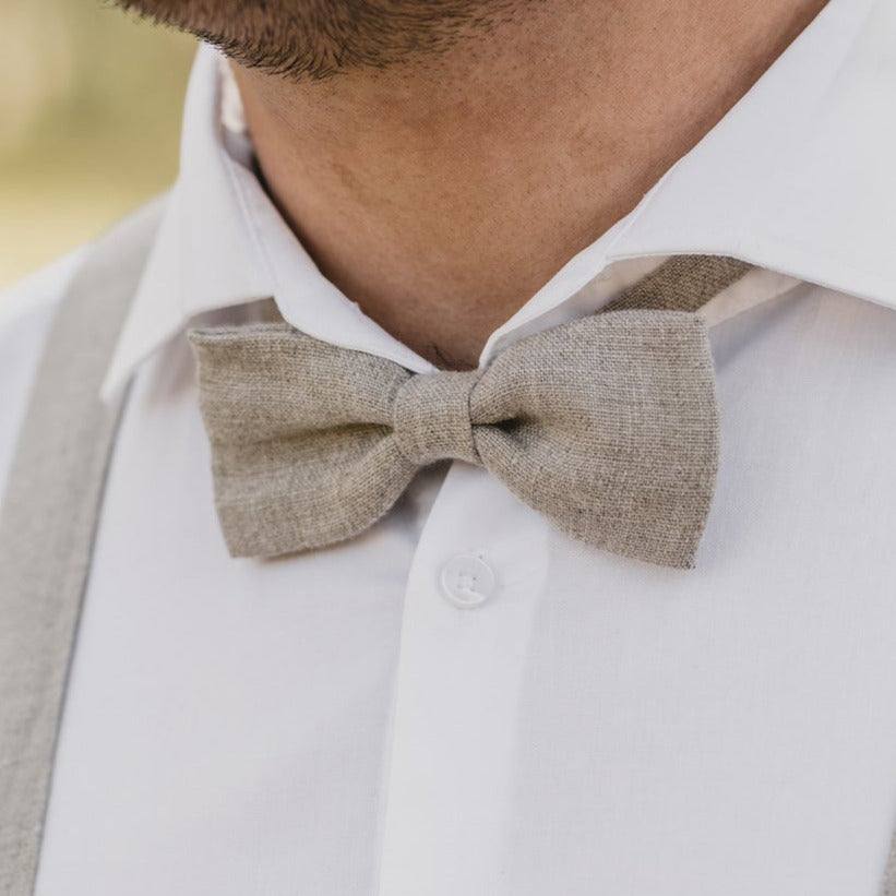 Bow tie Paul Natur/Beige made of linen
