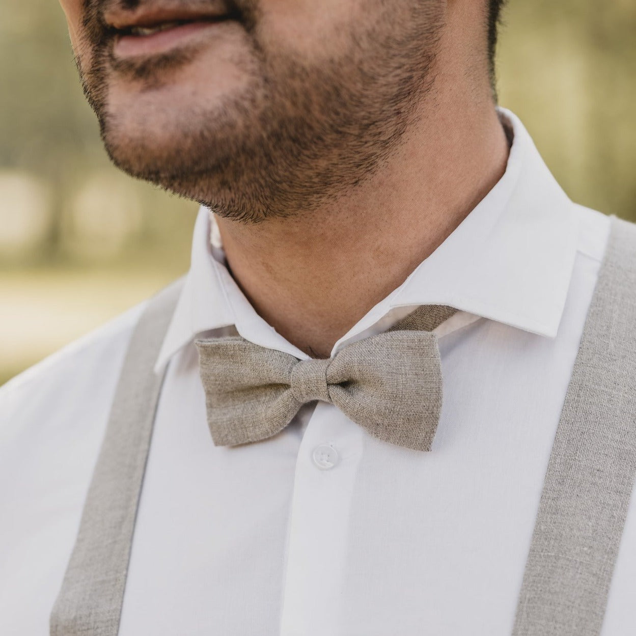 Bow tie Paul Natur/Beige made of linen