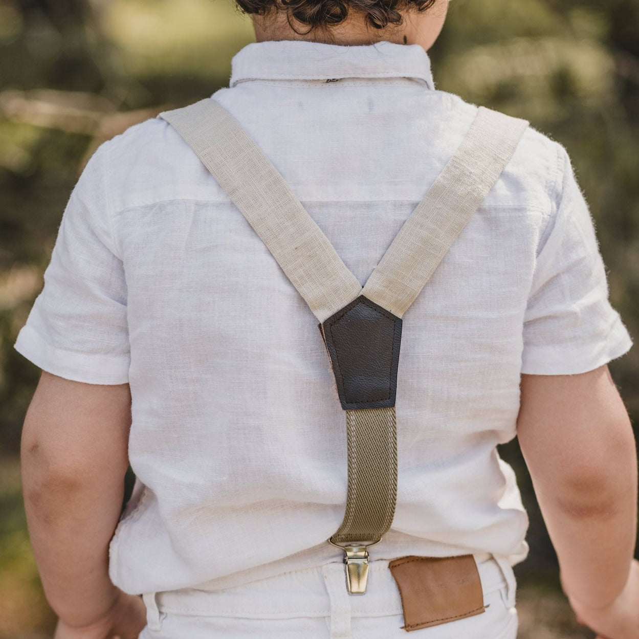 Suspenders Mats made of linen for children