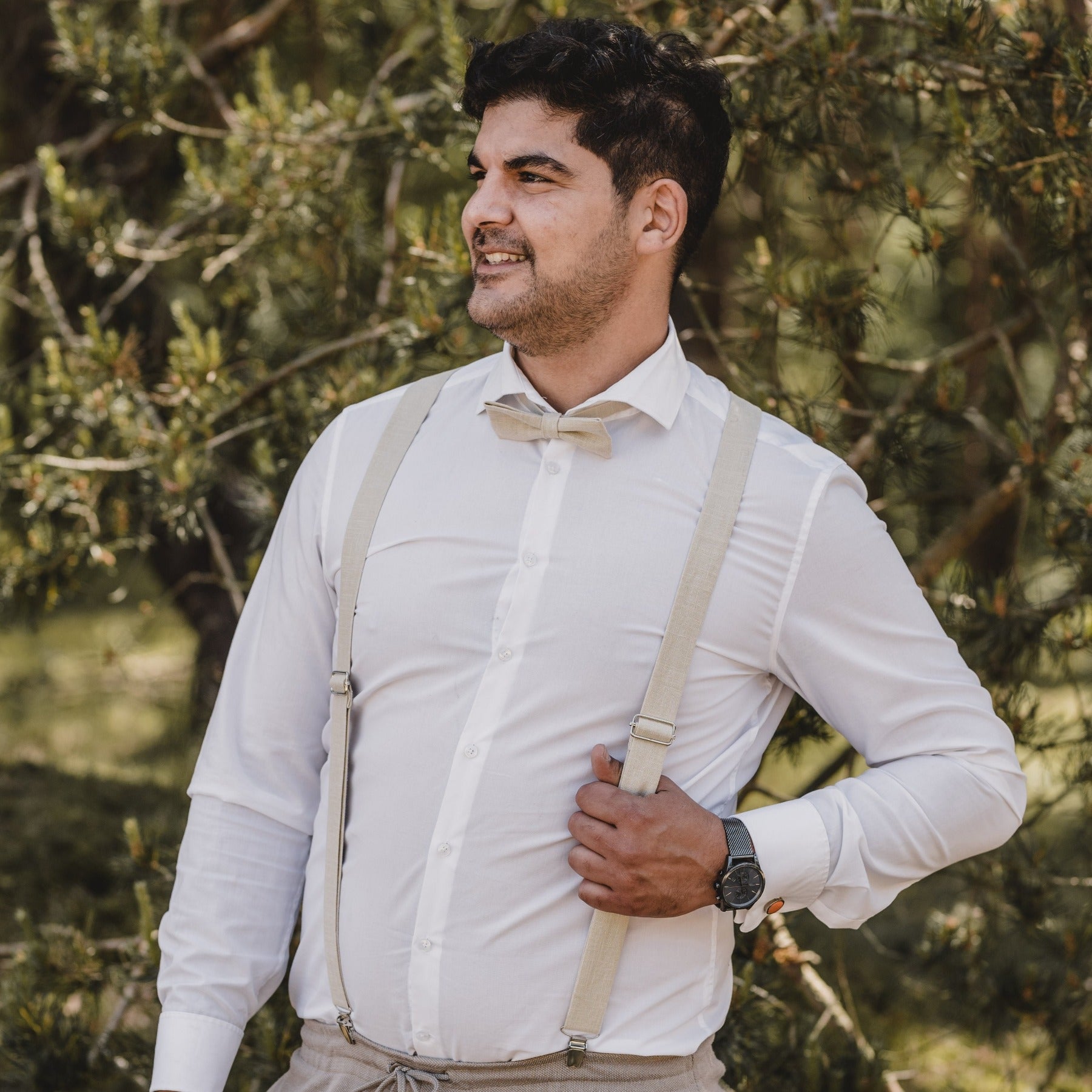 Bow Tie & Suspenders Set | Linen | various colors