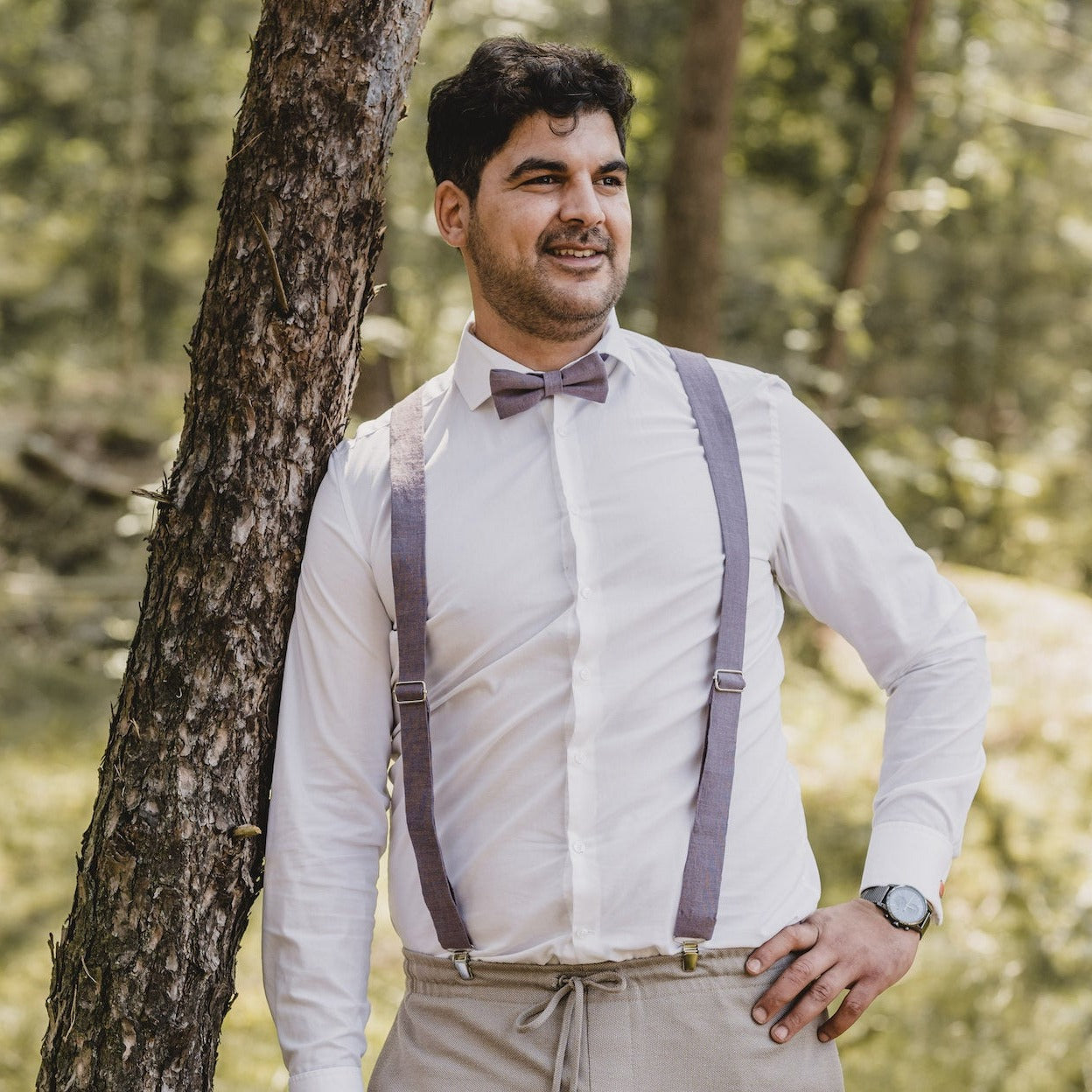 Bow tie Paul Natur/Beige made of linen