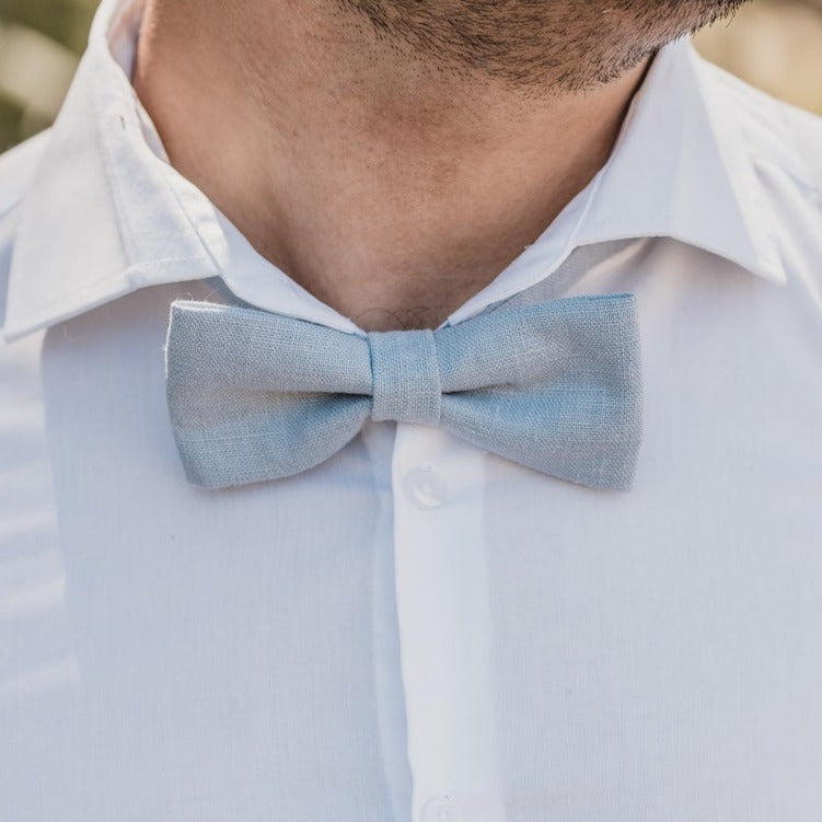 Adult Linen Suspender Bow Tie Set