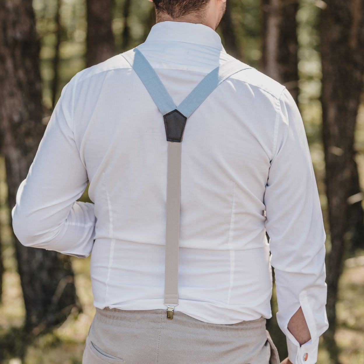 Suspenders Paul natural/beige made of linen fabric