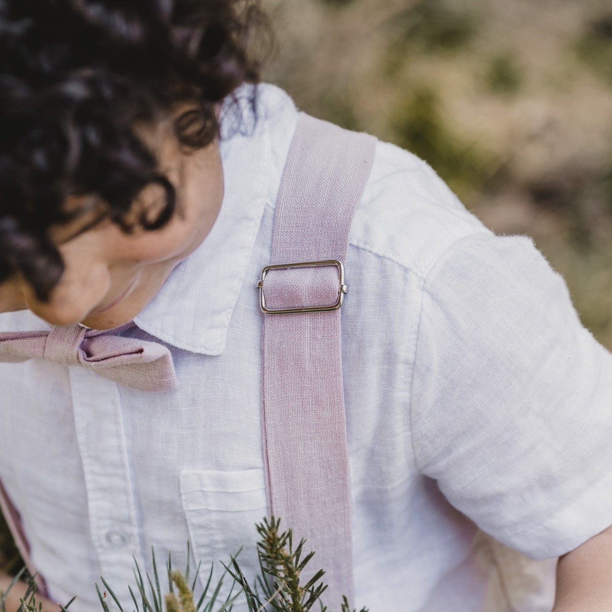 Suspenders Mats made of linen for children