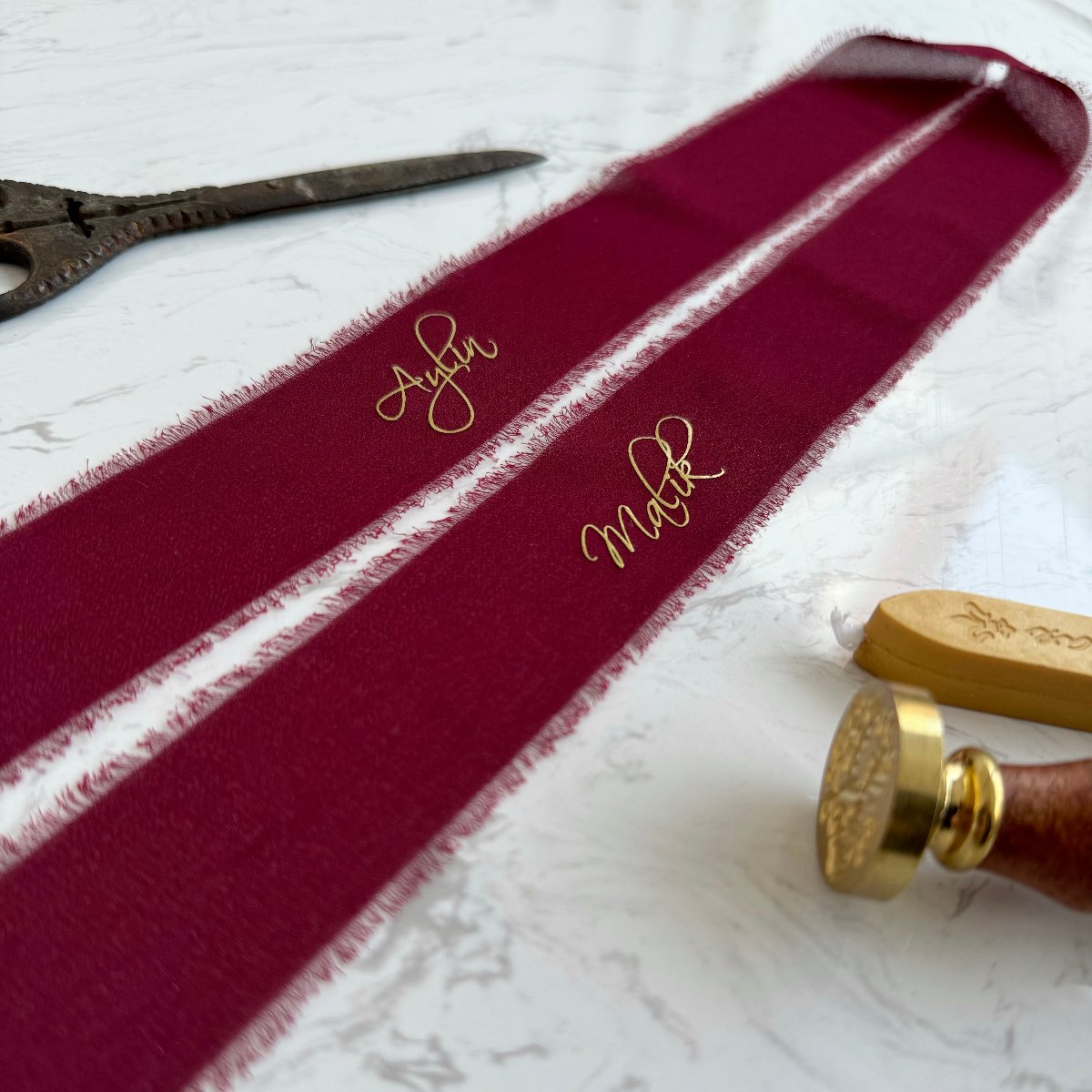 Verlobungsband | personalisiertes Ringband | aus Chiffon