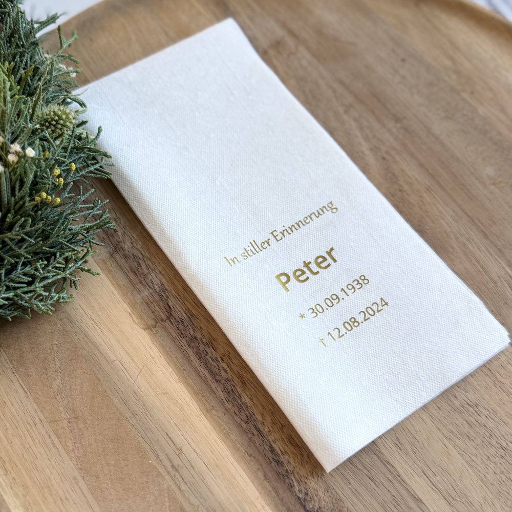 Serviette | für Trauerfeier | personalisiert