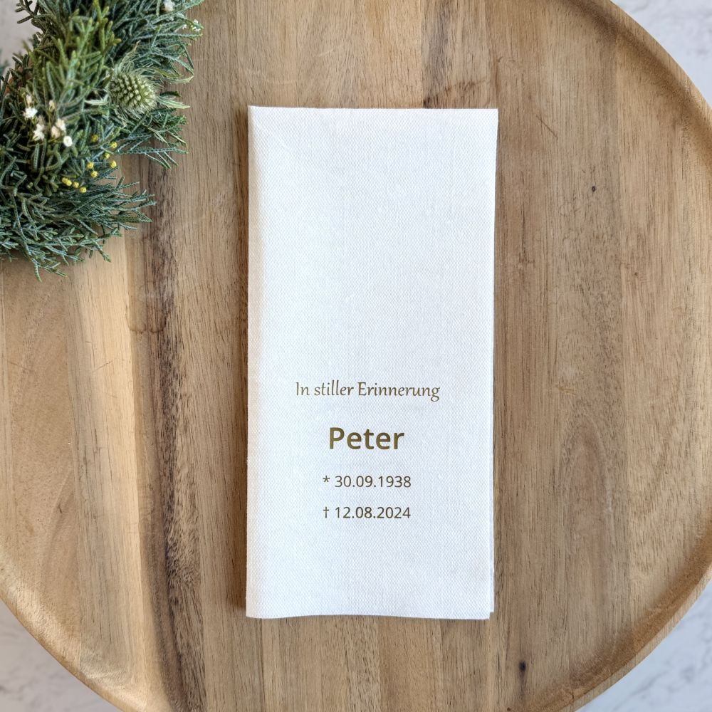 Serviette | für Trauerfeier | personalisiert