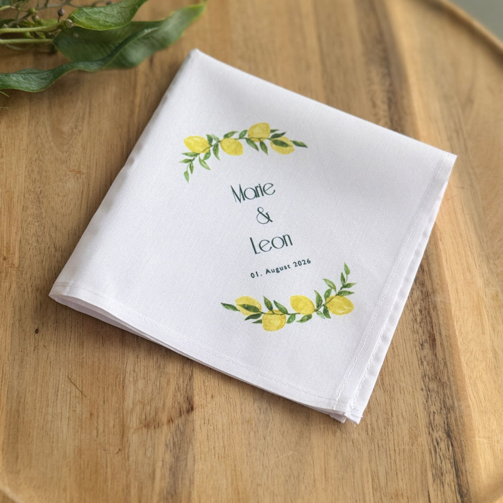 Stofftaschentuch Hochzeit Zitronenkranz