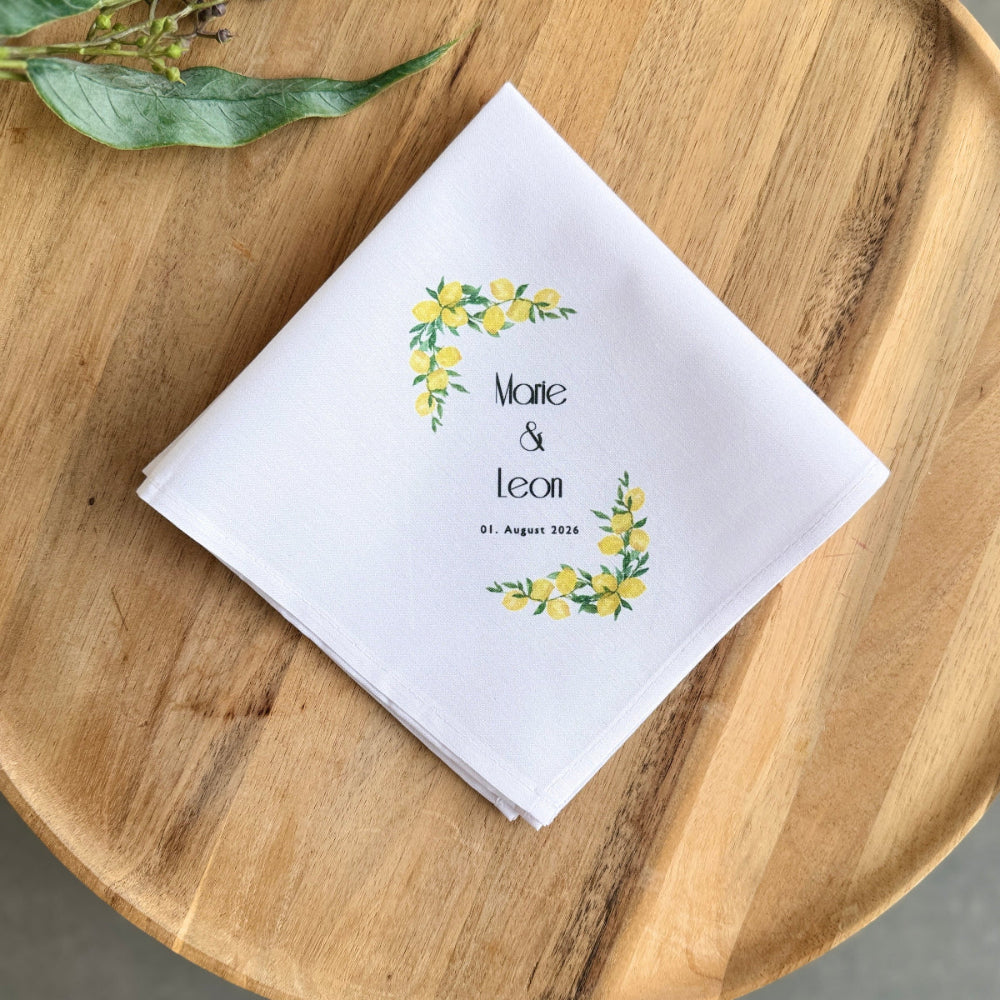 Taschentuch Freudentränen Zitronenkranz Hochzeit