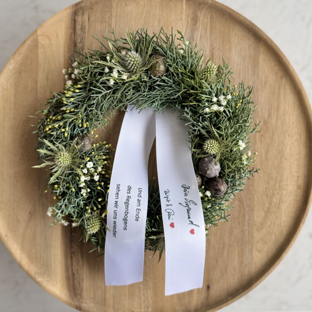 Trauerschleife | handgeschrieben | Grabgesteck Schleife | 40 mm