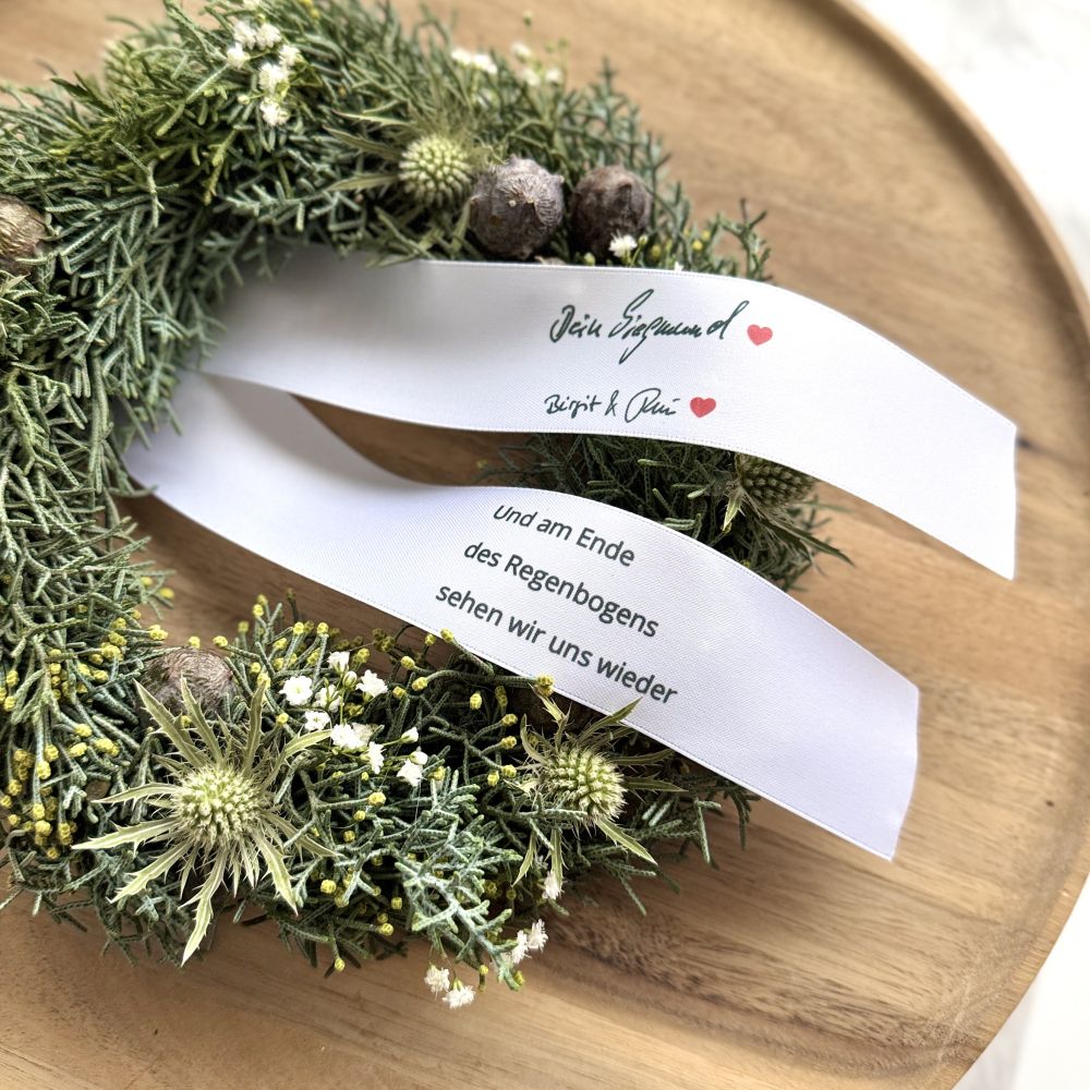 Trauerschleife | handgeschrieben | Grabgesteck Schleife | 40 mm