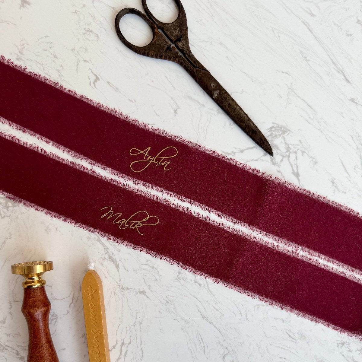 Verlobungsband | personalisiertes Ringband | aus Chiffon