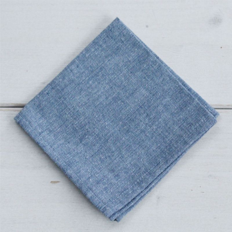 Einstecktuch in dusty Blue Baumwolle