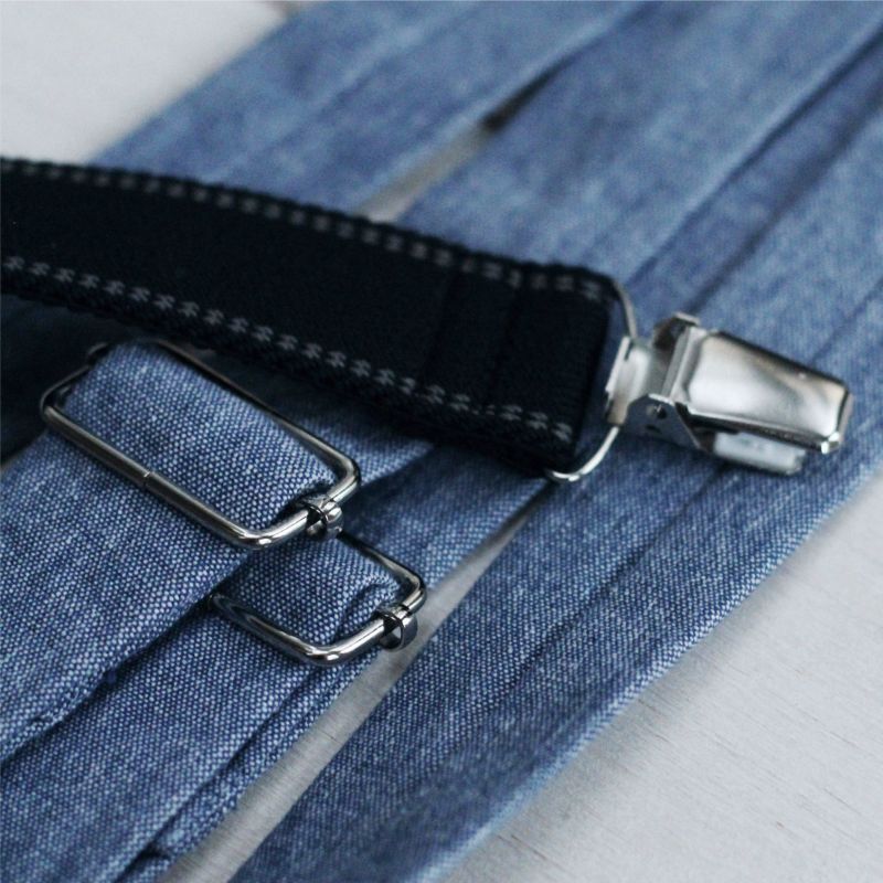 Hosenträger aus Bio Baumwolle dusty blau