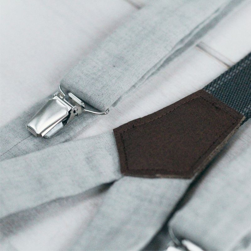 Hosenträger Leder steingrau