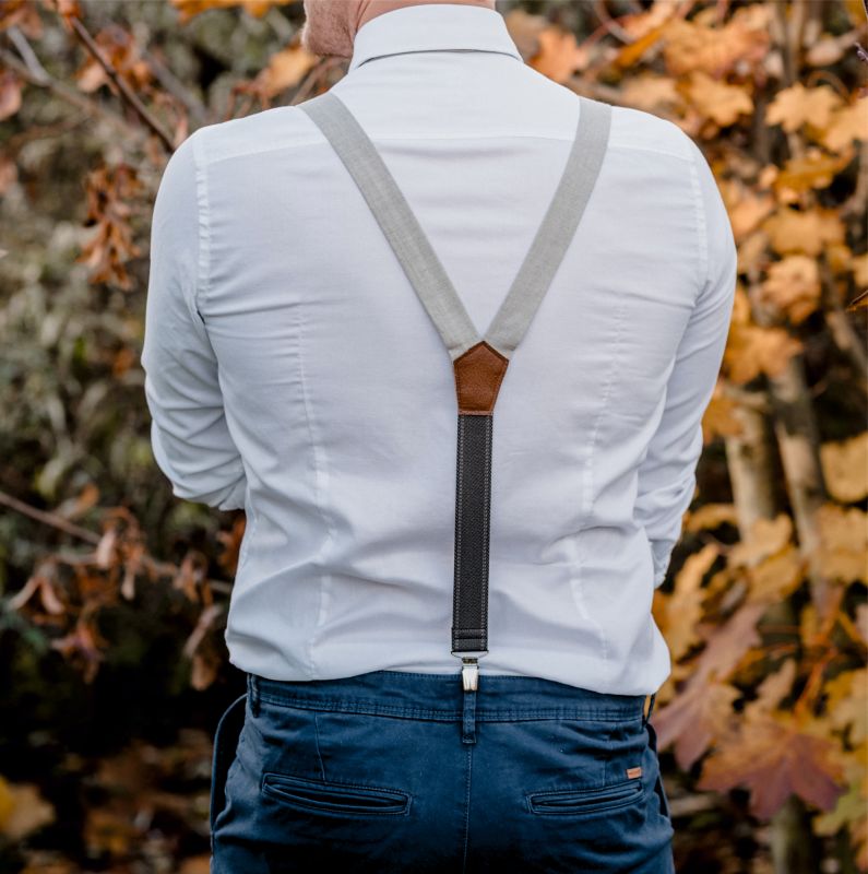 Hosenträger stein grau für die Hochzeit