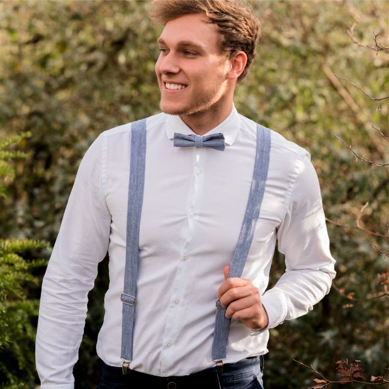 Hosenträger zur Hochzeit in blau