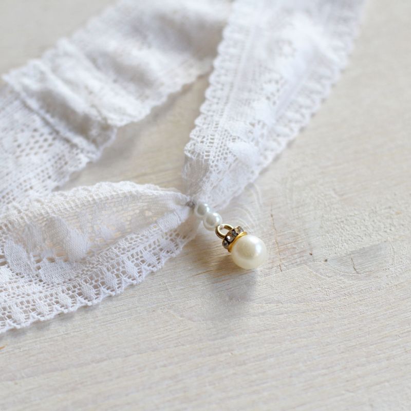 Strumpfband Leni ivory Spitze