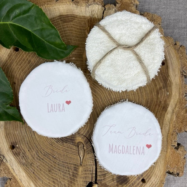 Make-up removal pads personalized in sets | Terry cloth