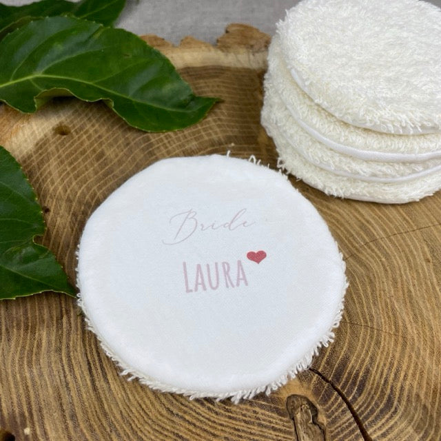 Make-up removal pads personalized in sets