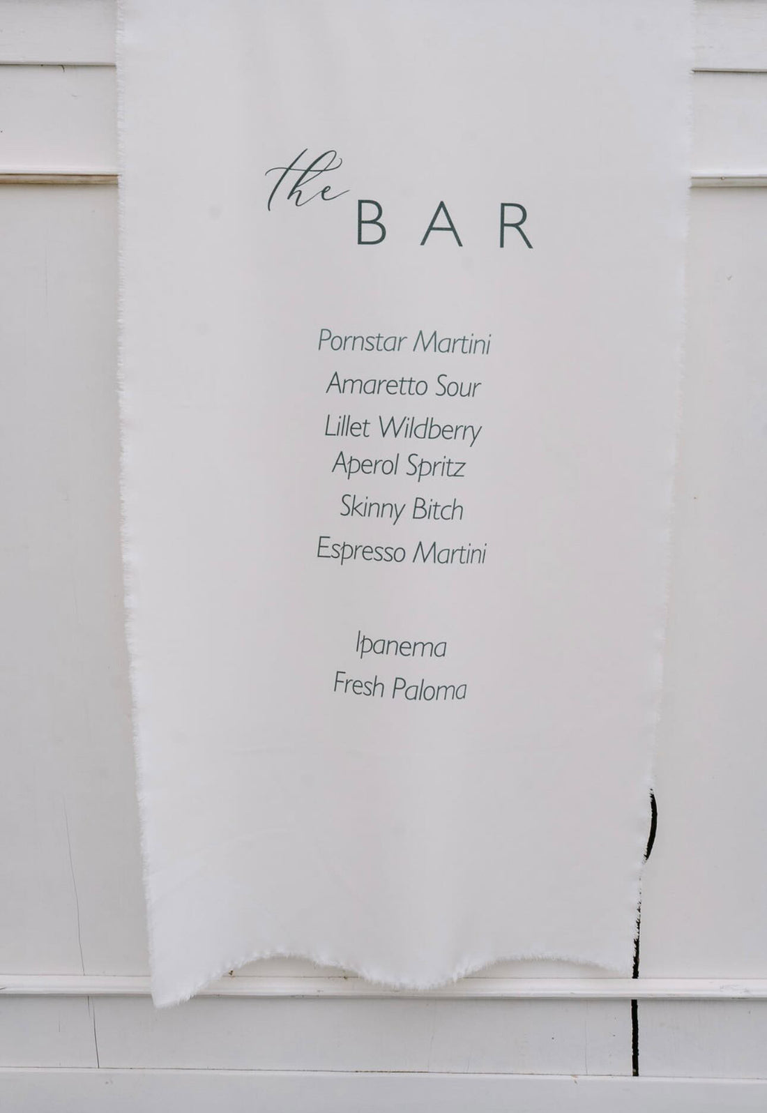 barschild hochzeit cocktailbanner