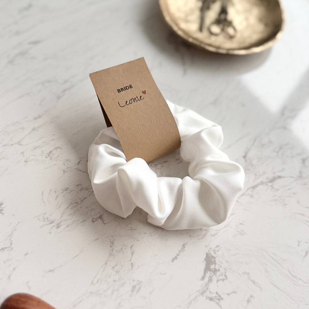 JGA Scrunchies aus Satin | Zopfgummi | Team Bride | personalisiert