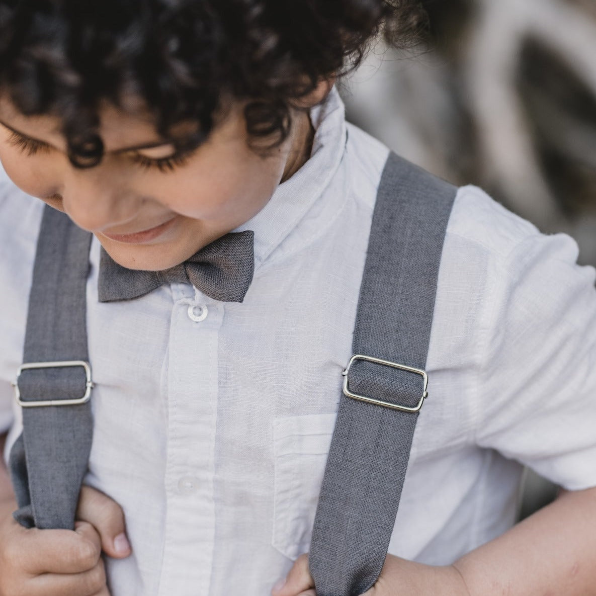 Suspenders Mats made of linen for children