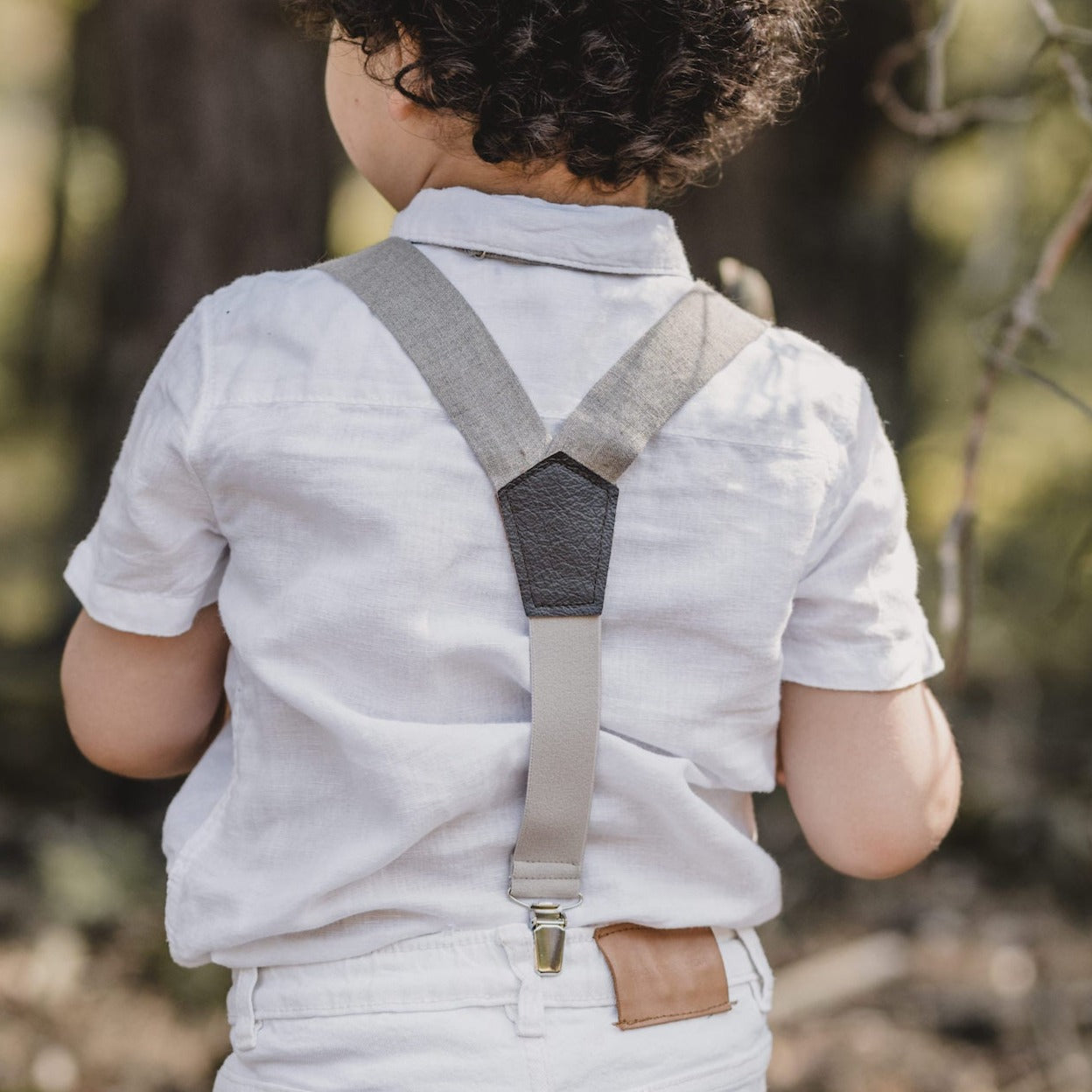 Fliege &amp; Hosenträger Set für Kinder | Leinen | verschiedene Farben