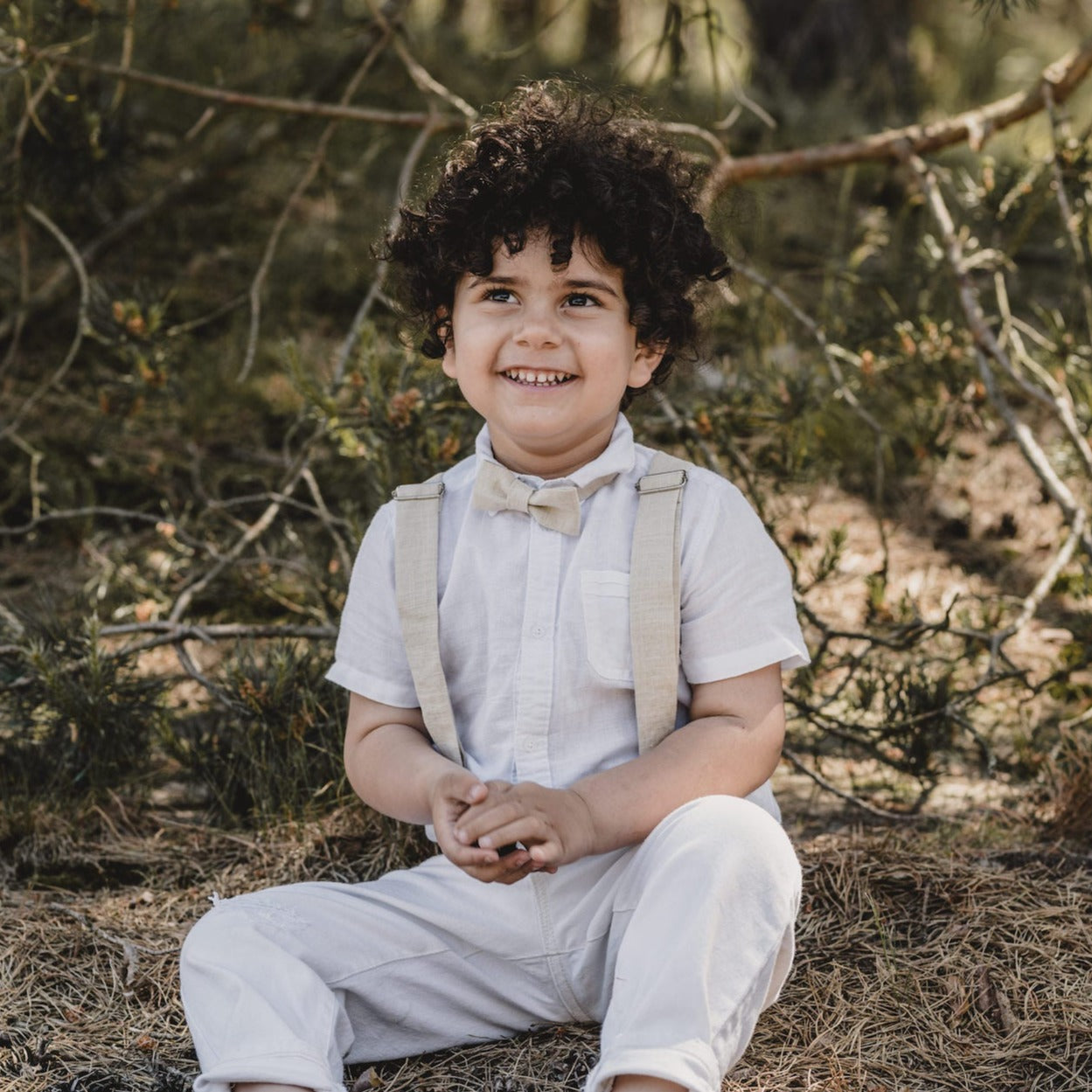 Suspenders Mats made of linen for children