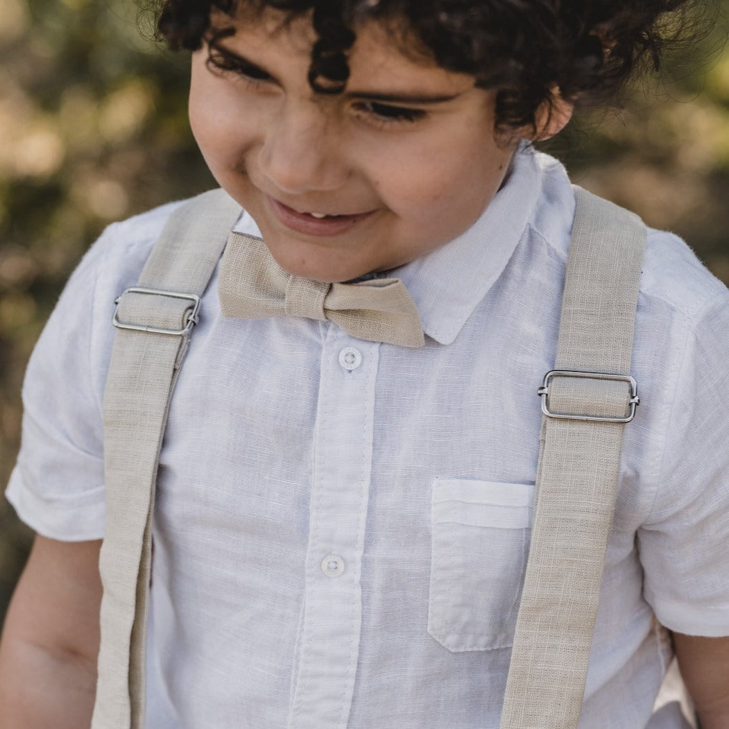 Suspenders Mats made of linen for children