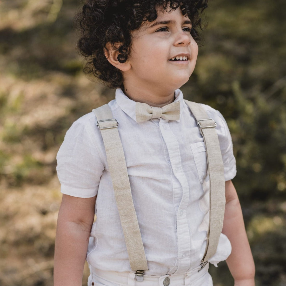 Suspenders Mats made of linen for children