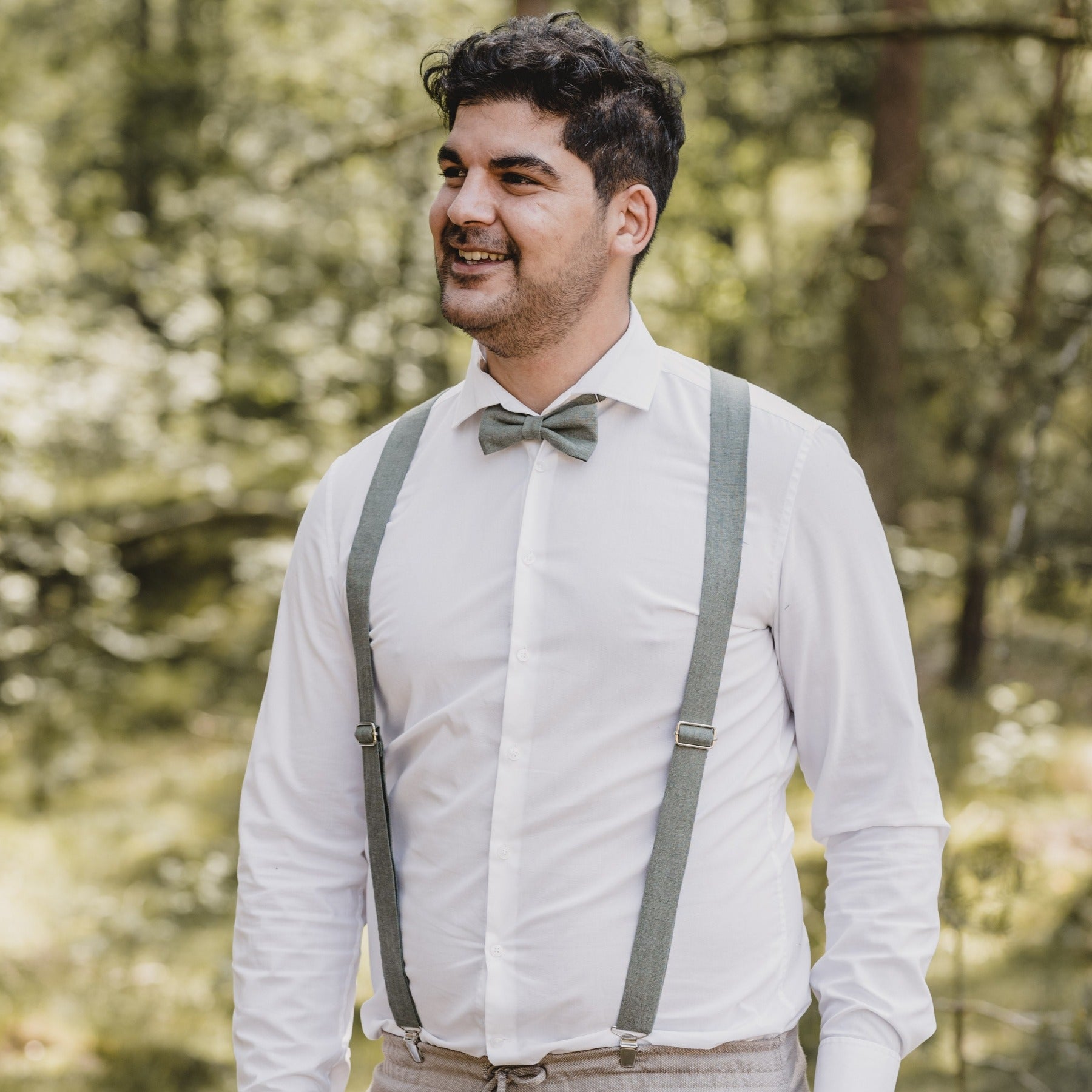 Bow Tie &amp; Suspenders Set | Linen | various colors