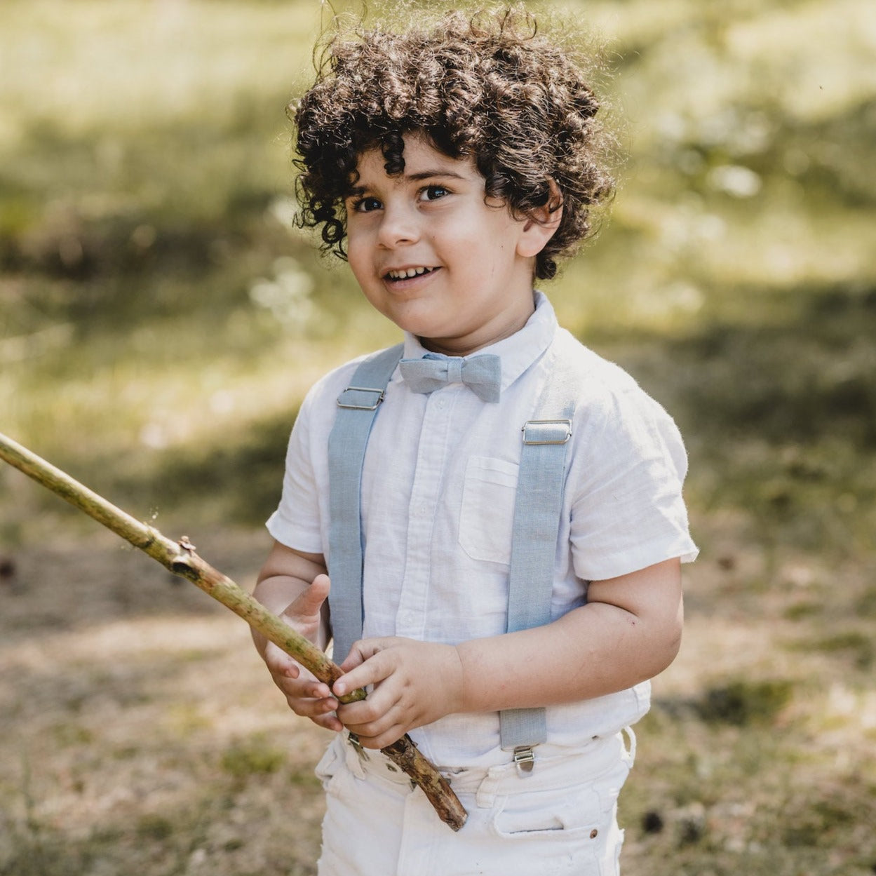 Fliege &amp; Hosenträger Set für Kinder | Leinen | verschiedene Farben