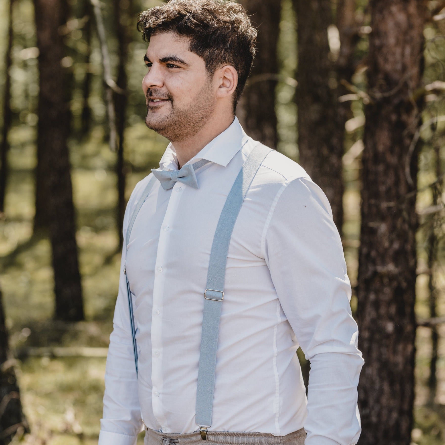 Bow Tie &amp; Suspenders Set | Linen | various colors