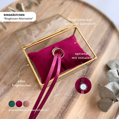 Ringbox zur Hochzeit personalisiert in rot