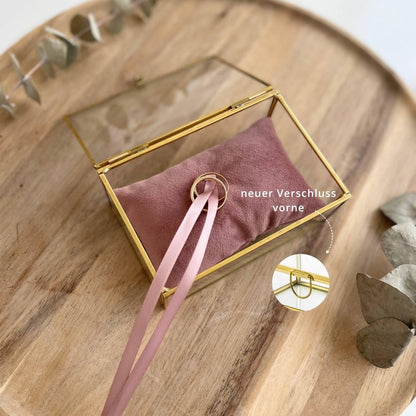 Ring box with dusky pink cushion