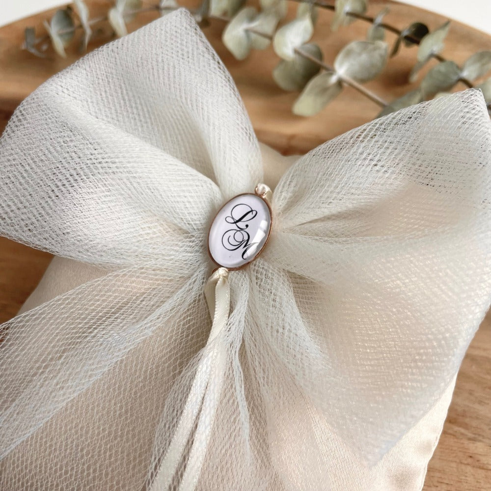 Ring pillow Grace | tulle bow | personalized