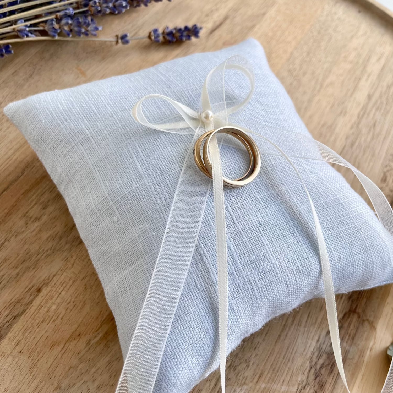 Ring pillow Summer | Linen | light blue