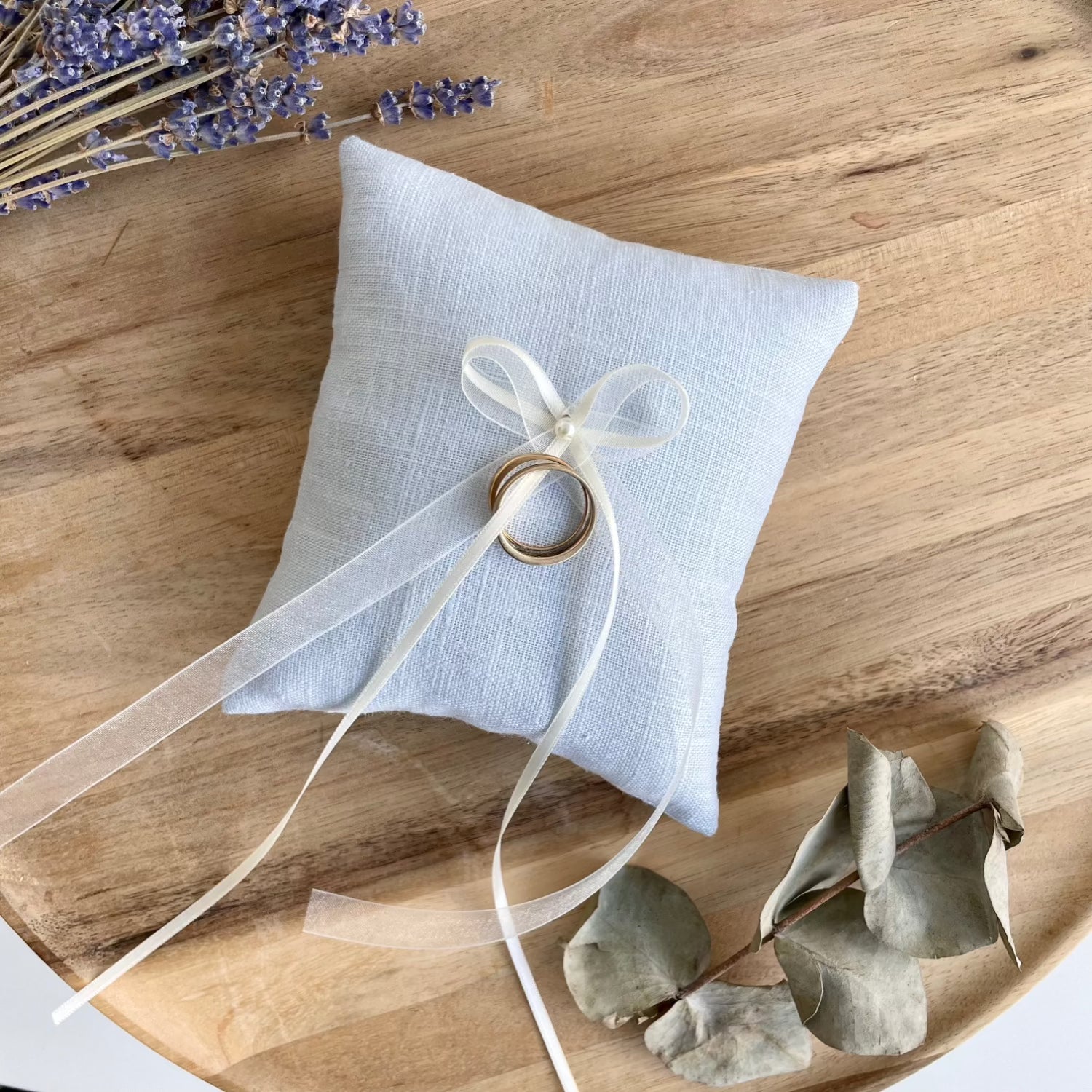 Ring pillow Summer | Linen | light blue