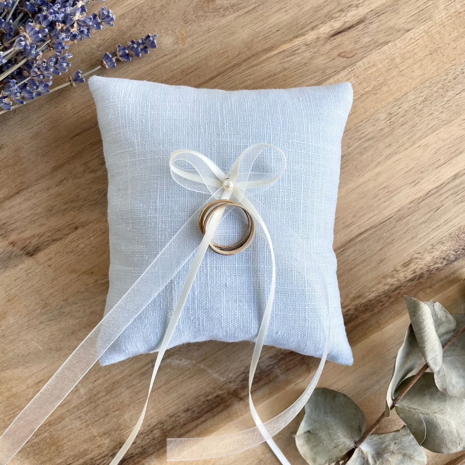 Ring pillow Summer | Linen | light blue