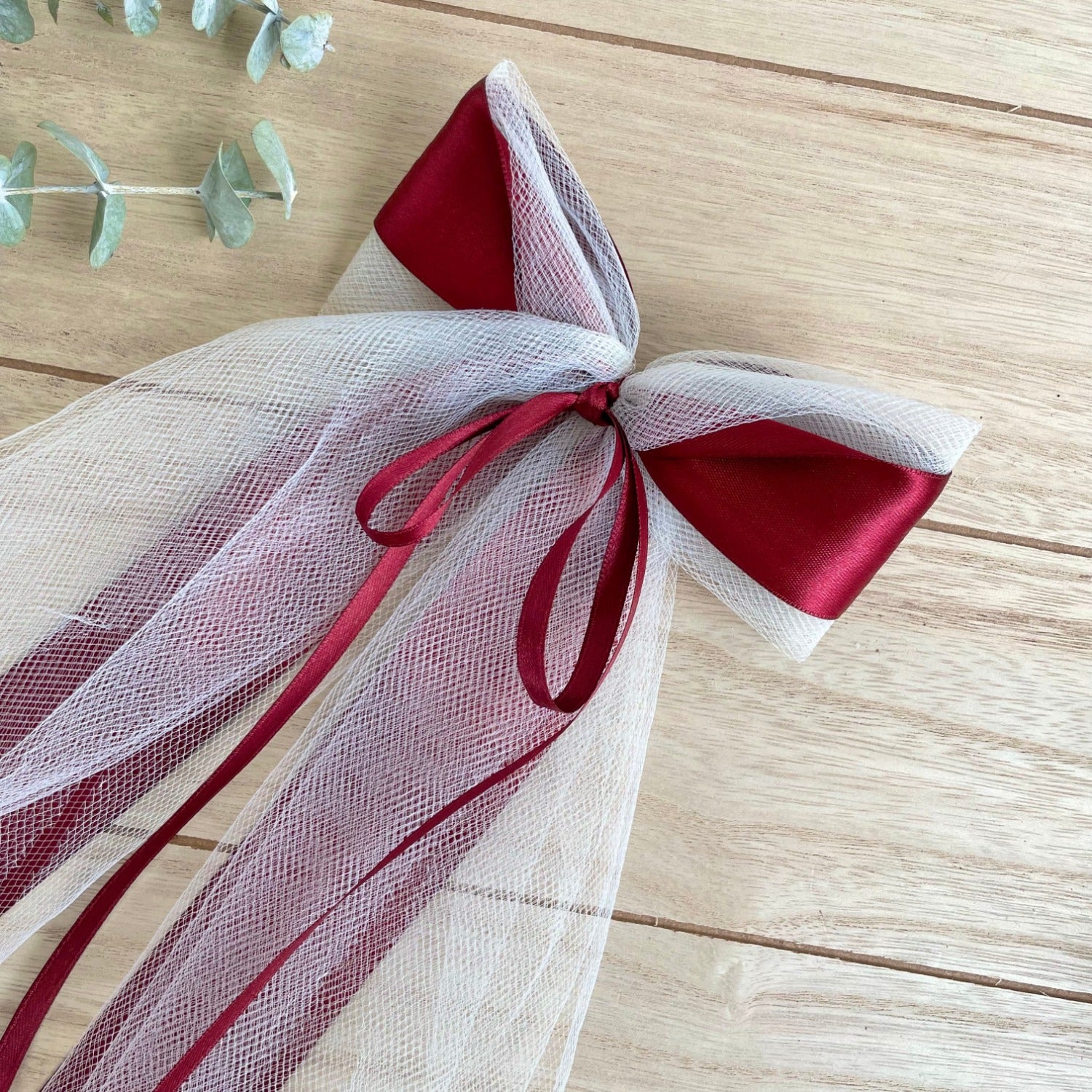 Personalized bow | for golden wedding anniversary | Bordeaux red