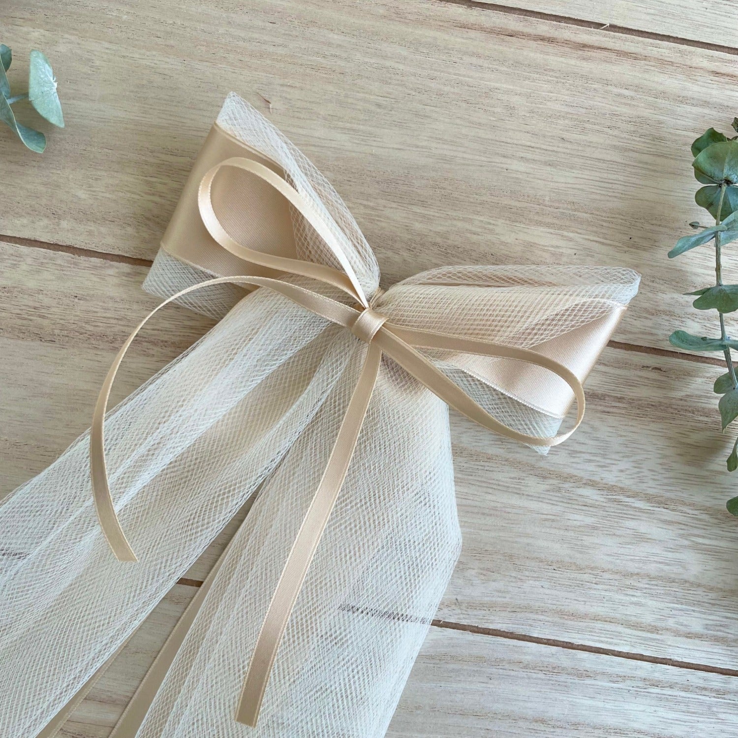 Personalized bow | for golden wedding anniversary | Champagne