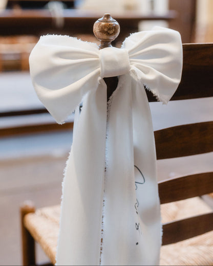 Stuhlschleife-Hochzeit-Mrs-Kirche